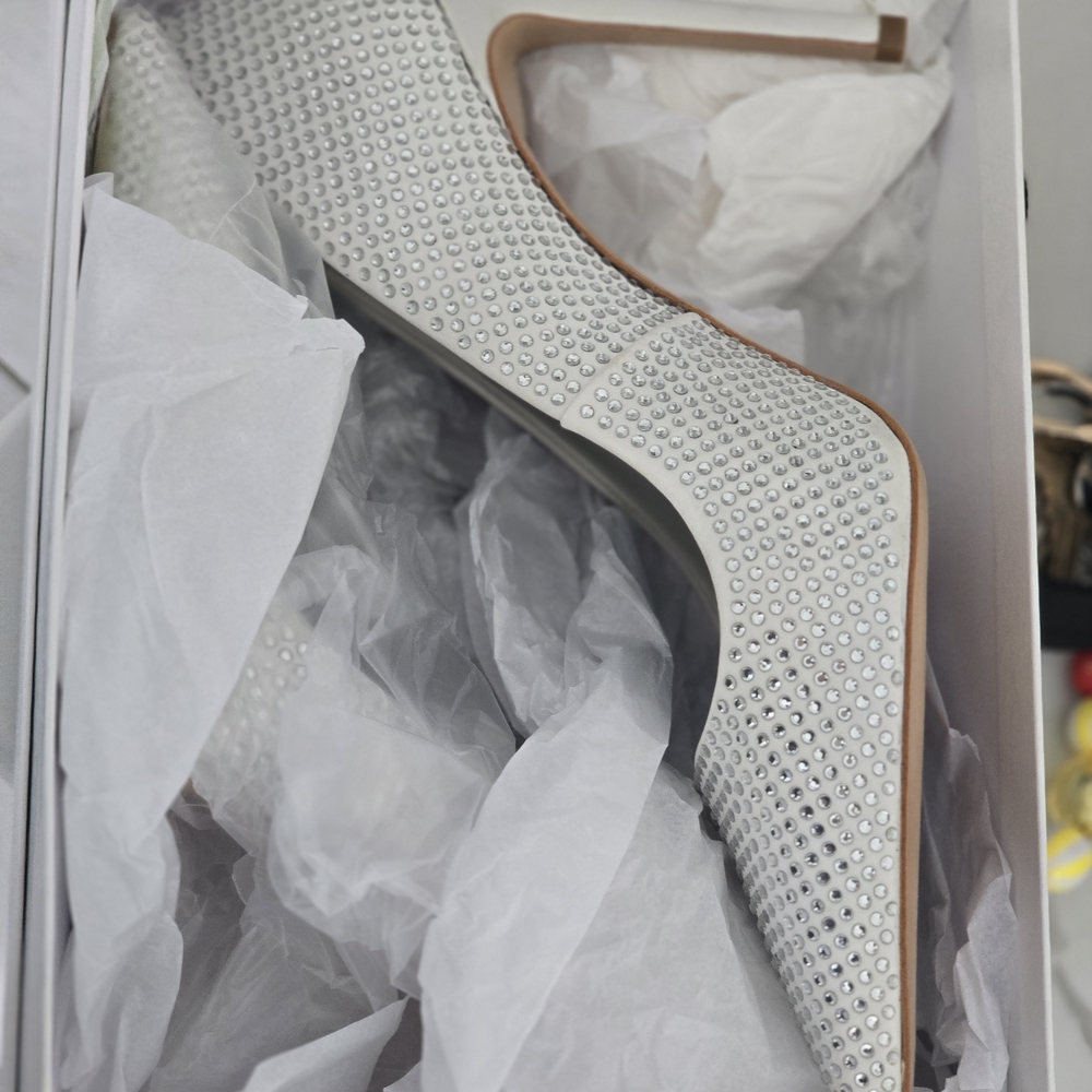 SCHUTZ Silver Studded Heels